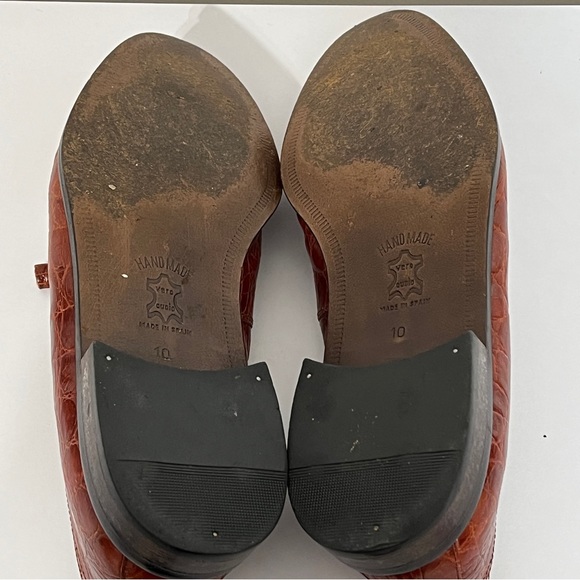 Florsheim Brown White Croc Print Leather Oxfords main image 7